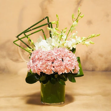 Pink Carnation and White Orchid Vase